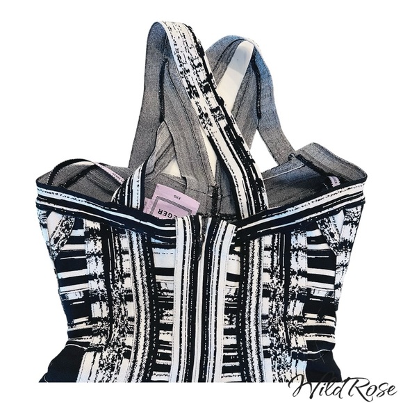 HERVE LEGER SABRINA BLACK & WHITE SWEETHEART BODICE STRAPPY BANDAGE DRESS SZ XXS - Picture 9 of 14